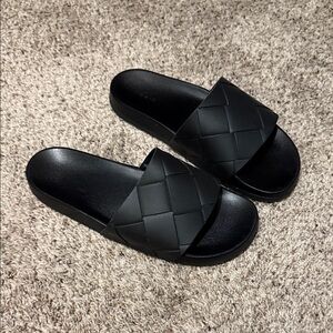 Torrid Black Woven Slide Sandals